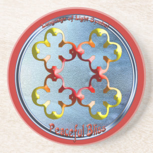 Doodlen auf dem Symbol des Friedlichen Bliss Getränkeuntersetzer