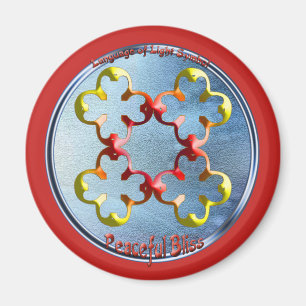 Doodlen auf dem Symbol des Friedlichen Bliss Magnet