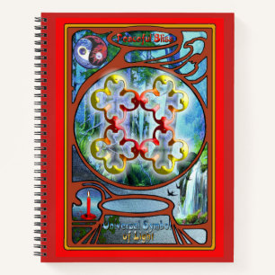 Doodlen auf dem Symbol des Friedlichen Bliss Notizbuch