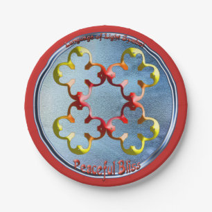 Doodlen auf dem Symbol des Friedlichen Bliss Pappteller