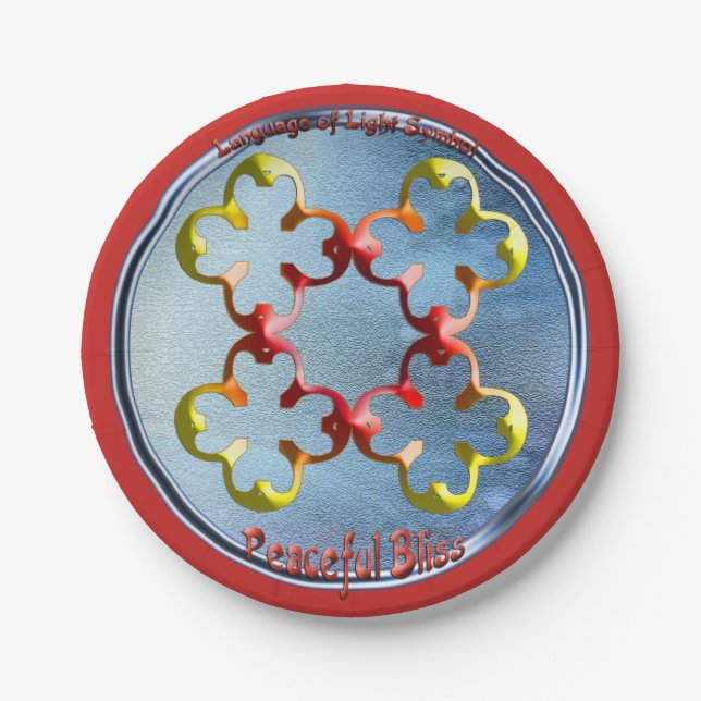 Doodlen auf dem Symbol des Friedlichen Bliss Pappteller (Vorderseite)