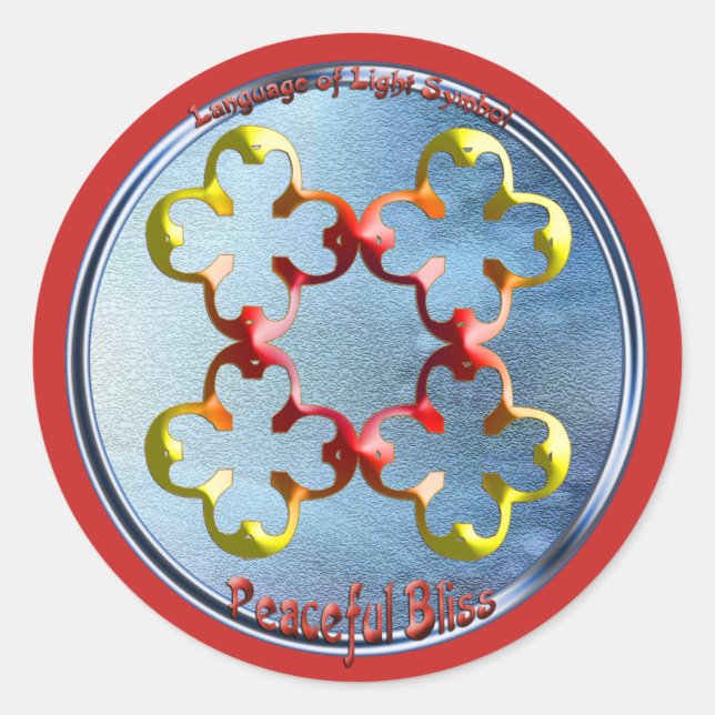Doodlen auf dem Symbol des Friedlichen Bliss Runder Aufkleber (Vorderseite)