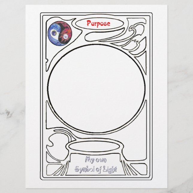 Doodlen auf dem Symbol des Zwecks Briefbogen (Vorderseite)