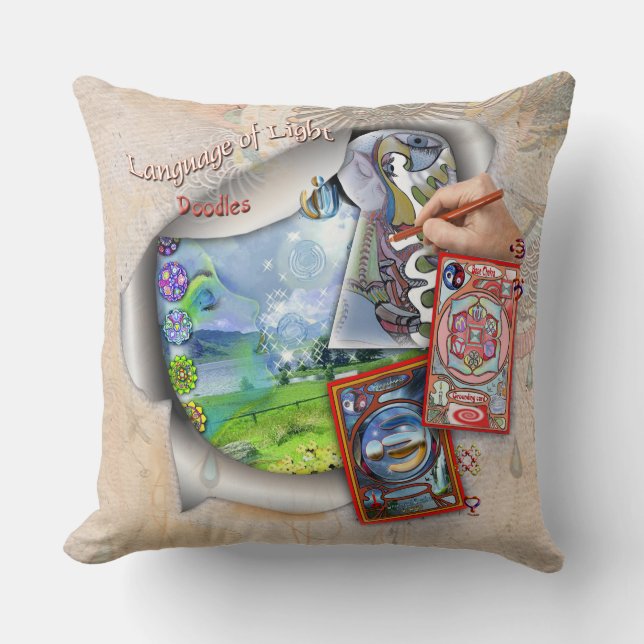 Doodlen auf der Lichtsprache Kissen (Vorderseite)