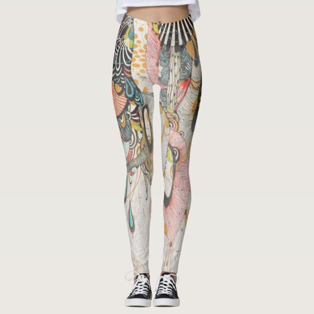 Doodlen auf der Lichtsprache Leggings (Vorderseite)