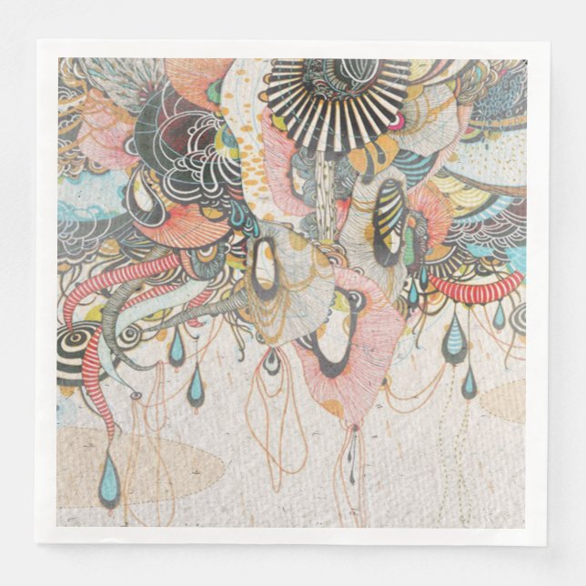 Doodlen auf der Lichtsprache Serviette (Vorderseite)