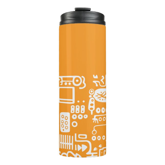Doodles Abstrakt Moderne Formen Thermosbecher (Vorderseite)