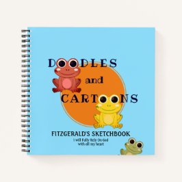 DOODLES AND CARTOON Personalisiert Frösche Sketchb Notizbuch