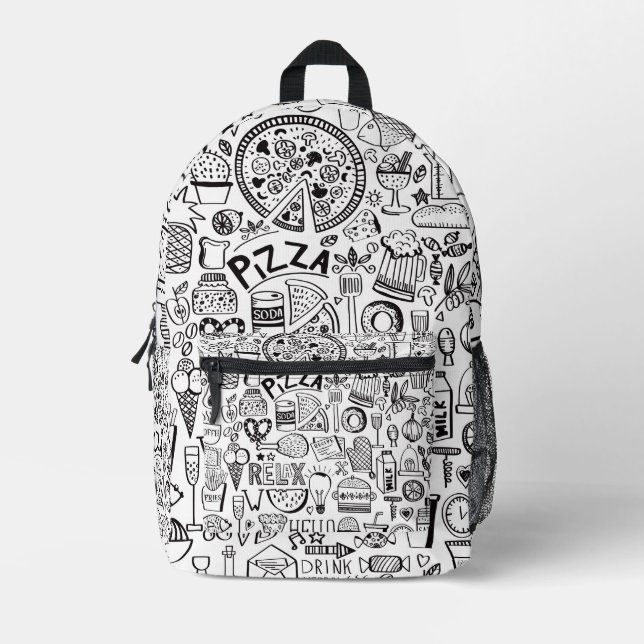 Doodles Bedruckter Rucksack (Vorderseite)