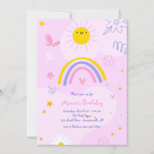 Doodles Birthday Party Einladung