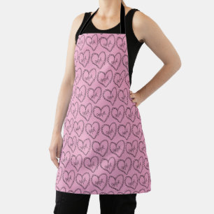 Doodles Black Hearts Valentinstag Schürze