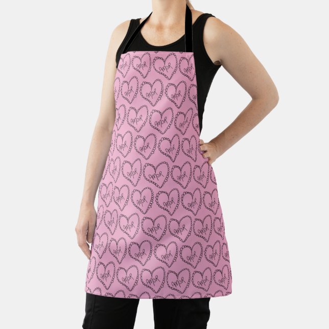 Doodles Black Hearts Valentinstag Schürze (InSitu)