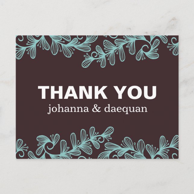 Doodles-Blätter Postkarte (Vorderseite)