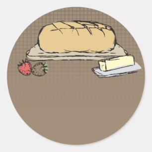 Doodles Brot backen aus meinem Geschenkaufkleber Runder Aufkleber