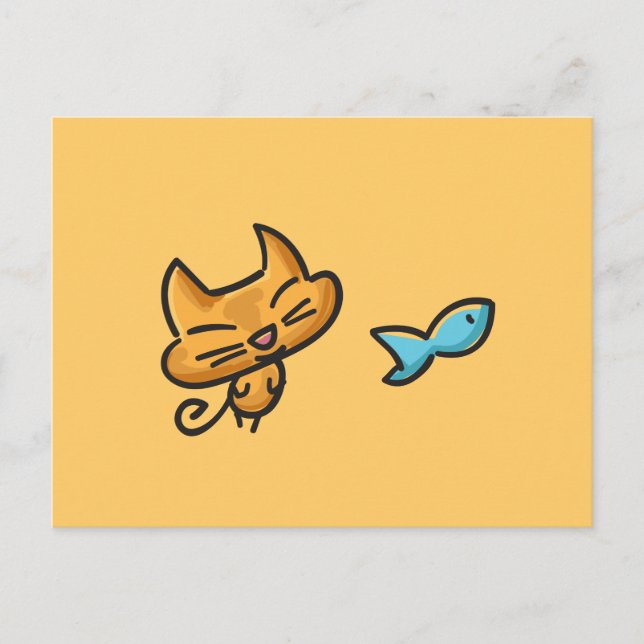 Doodles Cat Postkarte (Vorderseite)