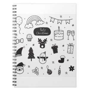 Doodles Christmas Icons Christmas Icons Notizblock