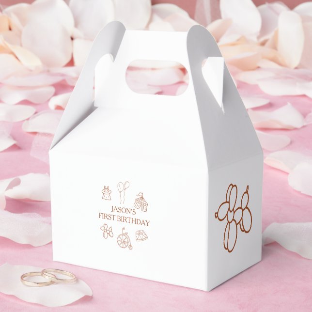 Doodles Circus Erster Geburtstag Geschenkschachtel (Hochzeit)
