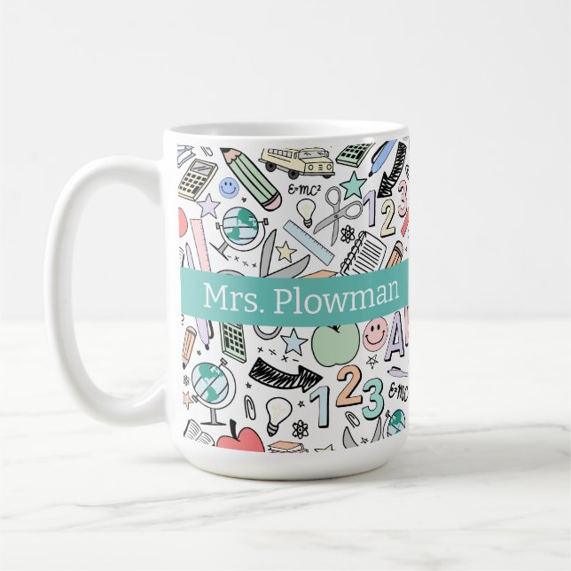 Doodles der Fun Teacher School Kaffeetasse (Links)