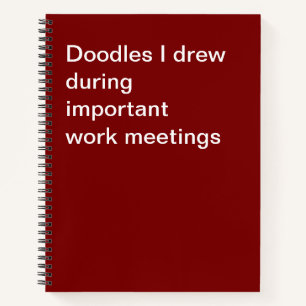 Doodles, die ich bei wichtigen Arbeitssitzungen ge Notizbuch