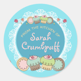 Doodles Kekse Kuchen aus der Küche Runder Aufkleber