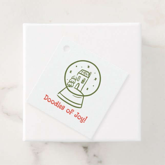 Doodles of Joy Hand Gezeichnet Weihnachten Geschenkanhänger (Beispiel)