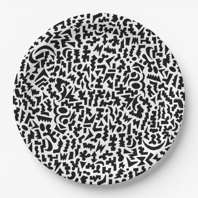 Doodles-Papierplatte Pappteller (Vorderseite)