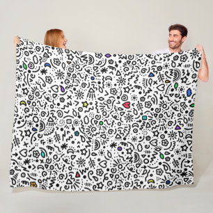 Doodles! Pop der Farbblankette Fleecedecke