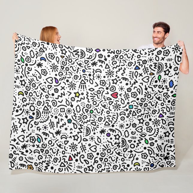 Doodles! Pop der Farbblankette Fleecedecke (Beispiel)