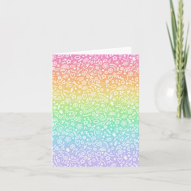 Doodles! Rainbow-Faltkarte (Vorderseite)