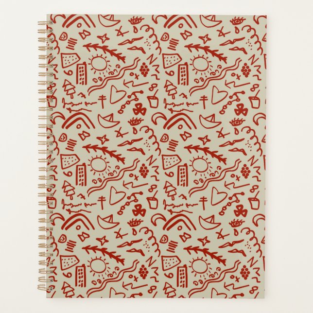 Doodles rot und beige planer (Vorderseite)