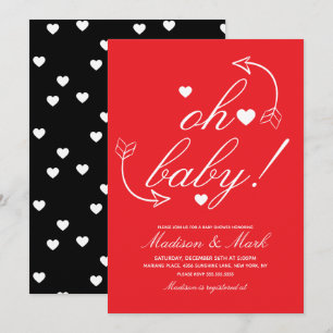 Doodles Schwimmende Herzen Baby Shower Einladung