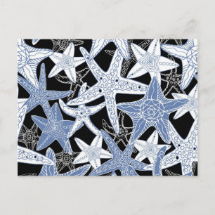 Doodles Starfish smarte nautische Spaß Postkarte