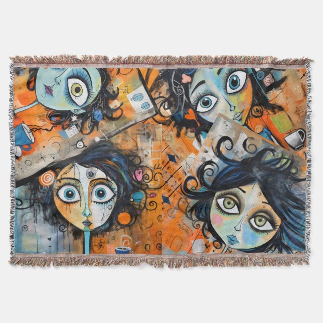 Doodlewell Sisters Morning Coffee Decke (Vorderseite)
