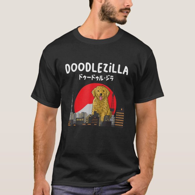 Doodlezilla Lustiger Hund Goldendoodle Labradoodle T-Shirt (Vorderseite)