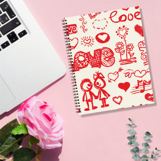 Doodling Liebe Gedanken Notizbuch