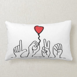 Doof, gebarentaal love - liefde. Ik hou van je. Lendenkissen