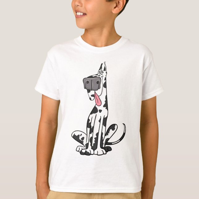 Doof Harlekin-Deutsche Dogge T-Shirt (Vorderseite)