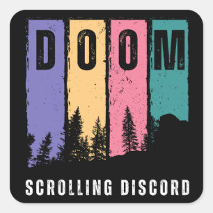 Doom Scrolling Discord Quadratischer Aufkleber