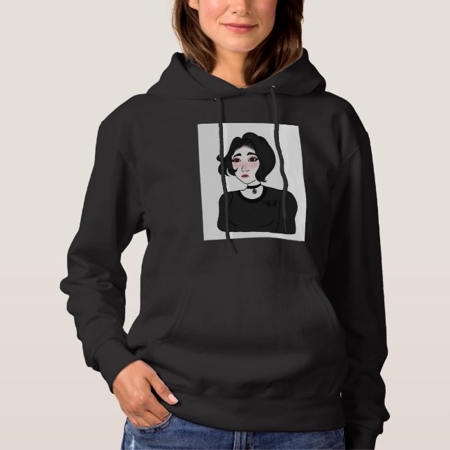 Doomer girl E girl Feels Wojak Meme Hoodie (Vorderseite)