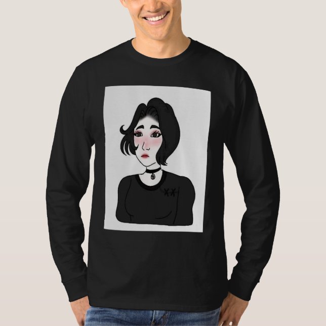 Doomer girl E girl Feels Wojak Meme T-Shirt (Vorderseite)