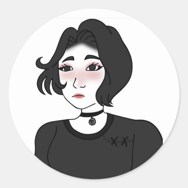 Doomer Girl Wojak Aufkleber (Vorderseite)