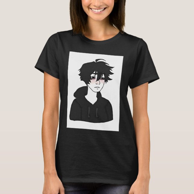 Doomer Typ E Boy fühlt Wojak Meme T-Shirt (Vorderseite)