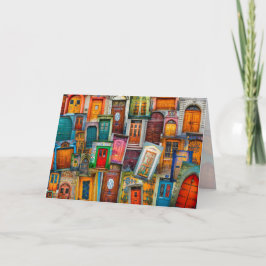 Door Art Blank Jeder Anlass Reisen farbenfrohe 12x Feiertagskarte