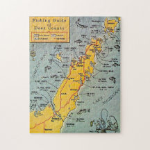 "Door County Fishing Karte 11x14 Puzzle