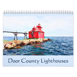 Door County Leuchtturm-Aquarell Kalender