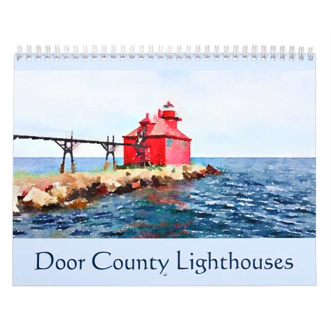 Door County Leuchtturm-Aquarell Kalender (Titelbild)