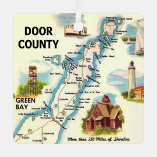 Door County Postkarten-Karten-Ornament Ornament Aus Metall