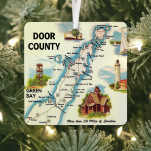 Door County Postkarten-Karten-Ornament Ornament Aus Metall