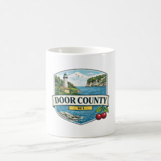 Door County, WI Leuchtturm und Lake Michigan Magne Kaffeetasse