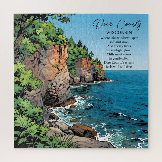 Door County, Wisconsin Illustration and Poem Puzzle (Vertikal)